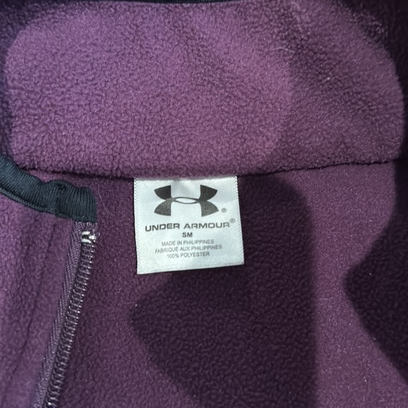 Under Armour- purple fleece zip up- size Small - Picture 2 of 5